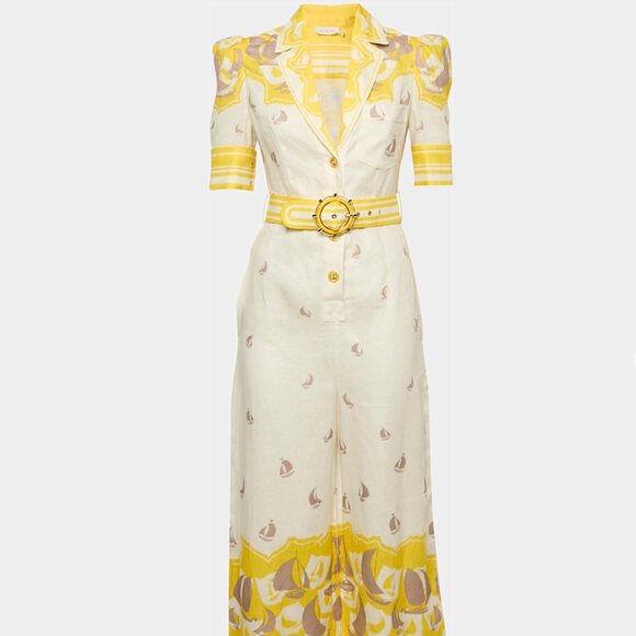 Zimmermann Pants - Zimmermann NWT Boat Print Linen Jumpsuit